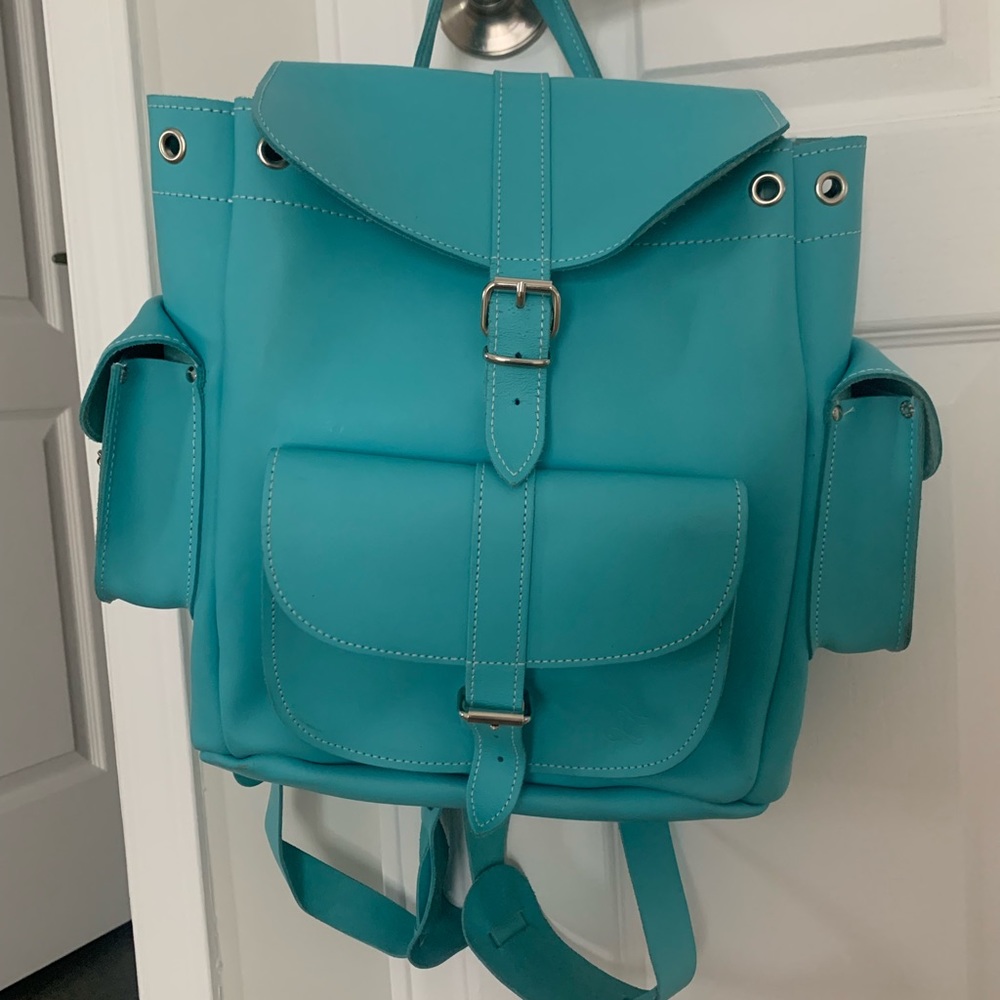 Leather backpack. Made in England.
